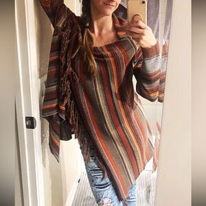 Striped Multicolor Asymmetrical Sweater